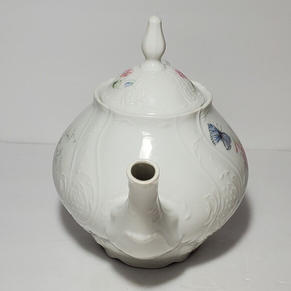 Bernadotte Teapot Czechoslovakia Butterfly Floral Vintage - Picture 4 of 11